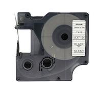 BROVACS 1 lot de ruban d'étiquetage noir sur transparent compatible pour DYMO D1 53710 24 mm 1" OPA2410