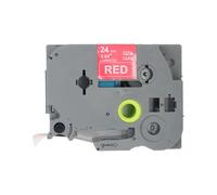 BROVACS 1 lot de ruban d'étiquettes laminées blanc sur rouge compatible avec imprimante d'étiquettes Brother P-Touch TZ 455 TZe 455 24 mm OPA4455
