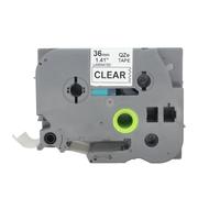 BROVACS 1 lot de ruban d'étiquettes laminées blanc sur transparent compatible avec imprimante d'étiquettes Brother P-Touch TZ 165 TZe 165 36 mm OPA4165