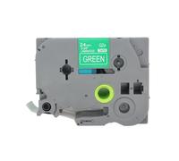 BROVACS 1 lot de ruban d'étiquettes laminées blanc sur vert compatible avec imprimante d'étiquettes Brother P-Touch TZ 755 TZe 755 24 mm OPA4755