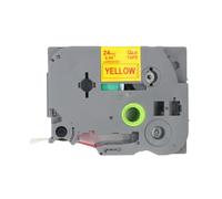 BROVACS 1 lot de ruban d'étiquettes laminées rouge sur jaune compatible avec imprimante d'étiquettes Brother P-Touch TZ 652 TZe 652 24 mm OPA4652
