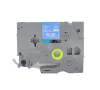 BROVACS 1 pack d'étiquettes laminées blanches sur bleu compatibles pour imprimante d'étiquettes Brother P-Touch TZ535 TZe 535 12 mm 1/2" OPA4535