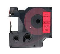 BROVACS 1 Pack Ruban adhésif noir sur rouge Compatible pour DYMO D1 53717 24 mm 1" OPA2417
