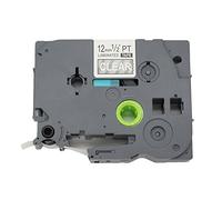 BROVACS 1 paquet de ruban d'étiquettes blanc sur transparent compatible avec Brother P-Touch TZ 135 TZe 135 12 mm OPA1113E