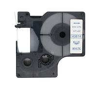 BROVACS 1 paquet de ruban d'étiquettes bleu sur blanc compatible pour DYMO D1 43614 6 mm 1/4" OPA2014