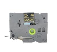 BROVACS 1 paquet de ruban d'étiquettes laminé doré sur noir compatible avec les imprimantes d'étiquettes Brother P-Touch TZ 314 TZe 314 6 mm 1/4" OPA4314