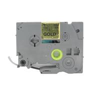 BROVACS 1 paquet de ruban d'étiquettes laminé noir sur or compatible avec les imprimantes d'étiquettes Brother P-Touch TZ 821 TZe 821 9 mm 3/8" OPA4821
