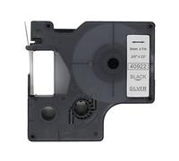 BROVACS 1 paquet de ruban d'étiquettes noir sur argent compatible avec DYMO D1 40922 9 mm 3/8" OPA2122