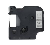 BROVACS 1 paquet de ruban d'étiquettes noir sur argent compatible avec DYMO D1 45022 12 mm 1/2" OPA2222