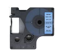 BROVACS 1 paquet de ruban d'étiquettes noir sur bleu compatible pour DYMO D1 40916 9 mm 3/8" OPA2116