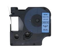 BROVACS 1 paquet de ruban d'étiquettes noir sur bleu compatible pour DYMO D1 45016 12 mm 1/2" OPA2216