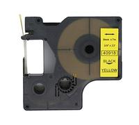 BROVACS 1 paquet de ruban d'étiquettes noir sur jaune compatible pour DYMO D1 40918 9 mm 3/8" OPA2118