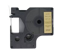 BROVACS 1 paquet de ruban d'étiquettes noir sur or compatible avec DYMO D1 40923 9 mm 3/8" OPA2123