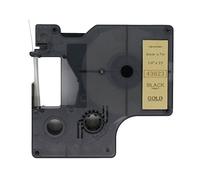 BROVACS 1 paquet de ruban d'étiquettes noir sur or compatible avec DYMO D1 43623 6 mm 1/4" OPA2023