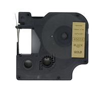 BROVACS 1 paquet de ruban d'étiquettes noir sur or compatible avec DYMO D1 45023 12 mm 1/2" OPA2223