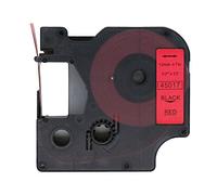 BROVACS 1 paquet de ruban d'étiquettes noir sur rouge compatible pour DYMO D1 45017 12 mm 1/2" OPA2217
