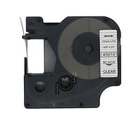 BROVACS 1 paquet de ruban d'étiquettes noir sur transparent compatible avec DYMO D1 45010 12 mm 1/2" OPA2210