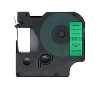 BROVACS 1 paquet de ruban d'étiquettes noir sur vert compatible avec DYMO D1 45019 12 mm 1/2" OPA2219