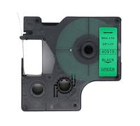BROVACS 1 paquet de ruban d'étiquettes noir sur vert compatible pour DYMO D1 40919 9 mm 3/8" OPA2119