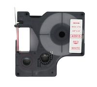 BROVACS 1 paquet de ruban d'étiquettes rouge sur blanc compatible pour DYMO D1 40915 9 mm OPA2115