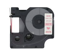 BROVACS 1 paquet de ruban d'étiquettes rouge sur blanc compatible pour DYMO D1 45015 12 mm 1/2" OPA2215