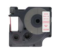 BROVACS 1 paquet de ruban d'étiquettes rouge sur transparent compatible avec DYMO D1 45802 19 mm OPA2302