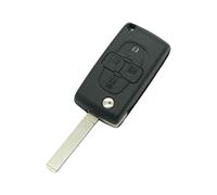 BROVACS Coque de clé de rechange CE0523 de type VA2 compatible avec Peugeot 1007 807 4 boutons entrée sans clé Flip Remote Key Case Fob SS316