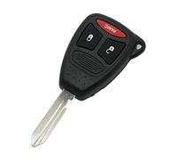 BROVACS Coque de clé de rechange compatible avec DODGE JEEP CHRYSLER MITSUBISHI Clé télécommande 2 boutons + Panic 3 BTN PG751C