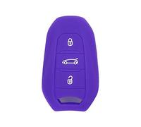 BROVACS Coque de protection en silicone compatible avec Peugeot Citroën DS 3 boutons Smart Remote Fob CV4303 Violet foncé