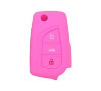 BROVACS Coque de protection en silicone compatible avec télécommande Toyota CV9408 à 3 boutons Rose