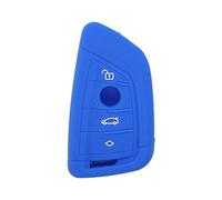 BROVACS Coque de protection en silicone pour clé de voiture BMW X1 X3 X4 X5 X6 4 boutons CV4907 Bleu foncé