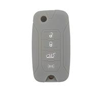 BROVACS Coque de protection en silicone pour clé télécommande à 4 boutons Jeep Renegade CV4757 Gris