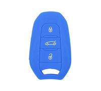 BROVACS Coque de protection en silicone pour clé télécommande intelligente à 3 boutons Peugeot Citroën DS CV4303 Bleu foncé