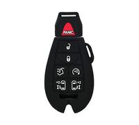BROVACS Coque de protection en silicone pour télécommande de Jeep Chrysler Dodge 7 boutons CV4758 Noir