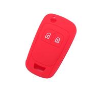 BROVACS Coque de protection étui support housse en silicone compatible avec télécommande à clé pliante 2 boutons OPEL VAUXHALL CV9624 Rouge