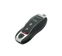BROVACS Coque de rechange + clé vierge vierge non découpée compatible avec Porsche Macan Boxster Cayenne 4 boutons Télécommande intelligente sans clé PG923B