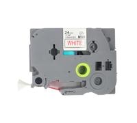 BROVACS Lot de 1 ruban d'étiquettes laminées rouge sur blanc compatible avec imprimante d'étiquettes Brother P-Touch TZ 252 TZe 252 24 mm OPA4252