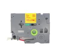 BROVACS Lot de 1 ruban d'étiquettes laminées rouge sur jaune compatible avec imprimante d'étiquettes Brother P-Touch TZ 632 TZe 632 12 mm 1/2" OPA4632