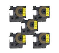 BROVACS Lot de 5 rubans adhésifs noirs sur jaune compatibles avec DYMO D1 45808 19 mm 3/4" OPA2308x5