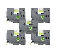 BROVACS Lot de 5 rubans adhésifs noirs sur jaune fluo compatibles avec Brother P-Touch TZ C31 TZe C31 12 mm 1/2" OPA1333x5