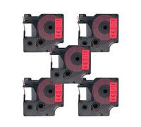 BROVACS Lot de 5 rubans adhésifs noirs sur rouge compatibles avec DYMO D1 53717 24 mm OPA2417x5