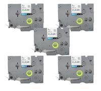 BROVACS Lot de 5 rubans d'étiquettes laminés blancs sur transparents compatibles avec imprimante d'étiquettes Brother P-Touch TZ 115 TZe 115 6 mm 0,6 cm OPA4115x5