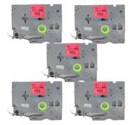 BROVACS Lot de 5 rubans d'étiquettes laminés noir sur rouge compatibles avec imprimante d'étiquettes Brother P-Touch TZ 431 TZe 431 12 mm 1/2" OPA4431x5