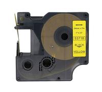 BROVACS OPA2418 Lot de 1 ruban d'étiquettes noir sur jaune compatible avec DYMO D1 53718 24 mm