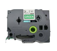 BROVACS Ruban d'étiquettes blanc sur vert compatible avec Brother P-Touch TZ 755 TZe 755 24 mm OPA1175E