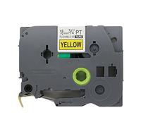 BROVACS Ruban d'étiquettes flexible noir sur jaune compatible avec Brother P-Touch TZ FX641 TZe FX641 18 mm OPA1464
