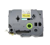 BROVACS Ruban d'étiquettes flexible noir sur jaune compatible avec Brother P-Touch TZ FX651 TZe FX651 24 mm 1" OPA1465