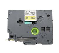 BROVACS Ruban d'étiquettes noir sur jaune compatible avec Brother P-Touch TZ 621 TZe 621 9 mm OPA1162