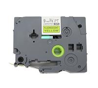 BROVACS Ruban d'étiquettes noir sur jaune fluo compatible avec Brother P-Touch TZ C21 TZe C21 9 mm OPA1332
