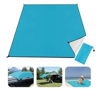 Brovamo Tapis de Plage, 210 x 200 cm, Couverture de Plage Imperméable Anti Sable, Portable Ultra Légère, Bleu